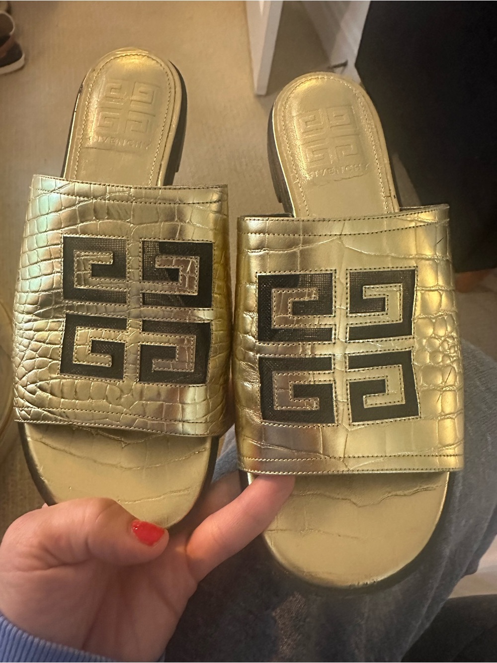 Givenchy Metallic 4G flat mules